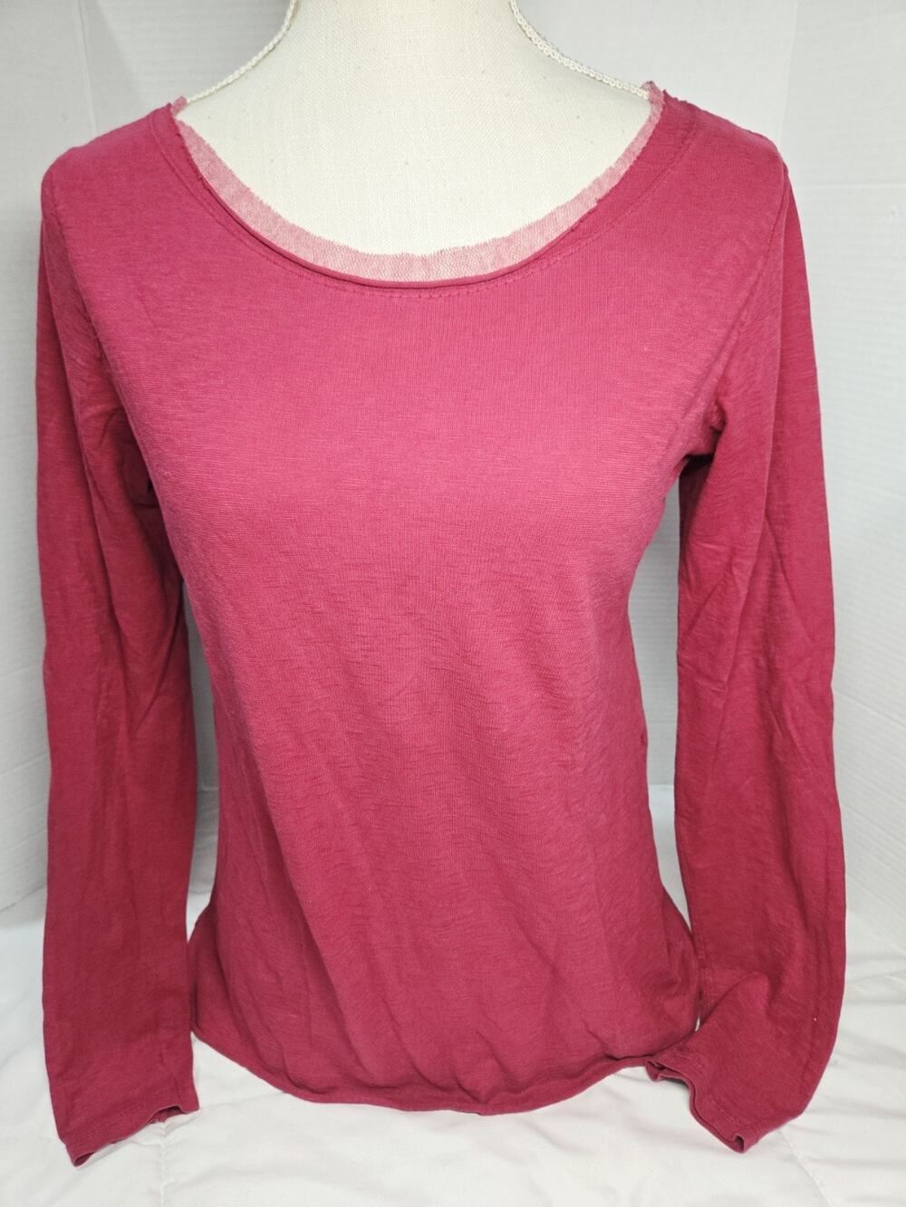 LOLA Made Italy M Burn Red Long Sleeve Coastal Relaxed Luxury Cottagecore Fairy